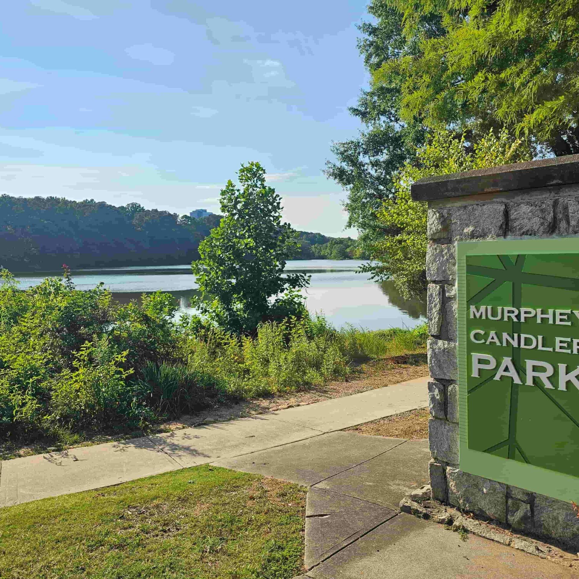 Picture of sign for Murphey Candler Park in Brookhaven with Metro Acupuncture